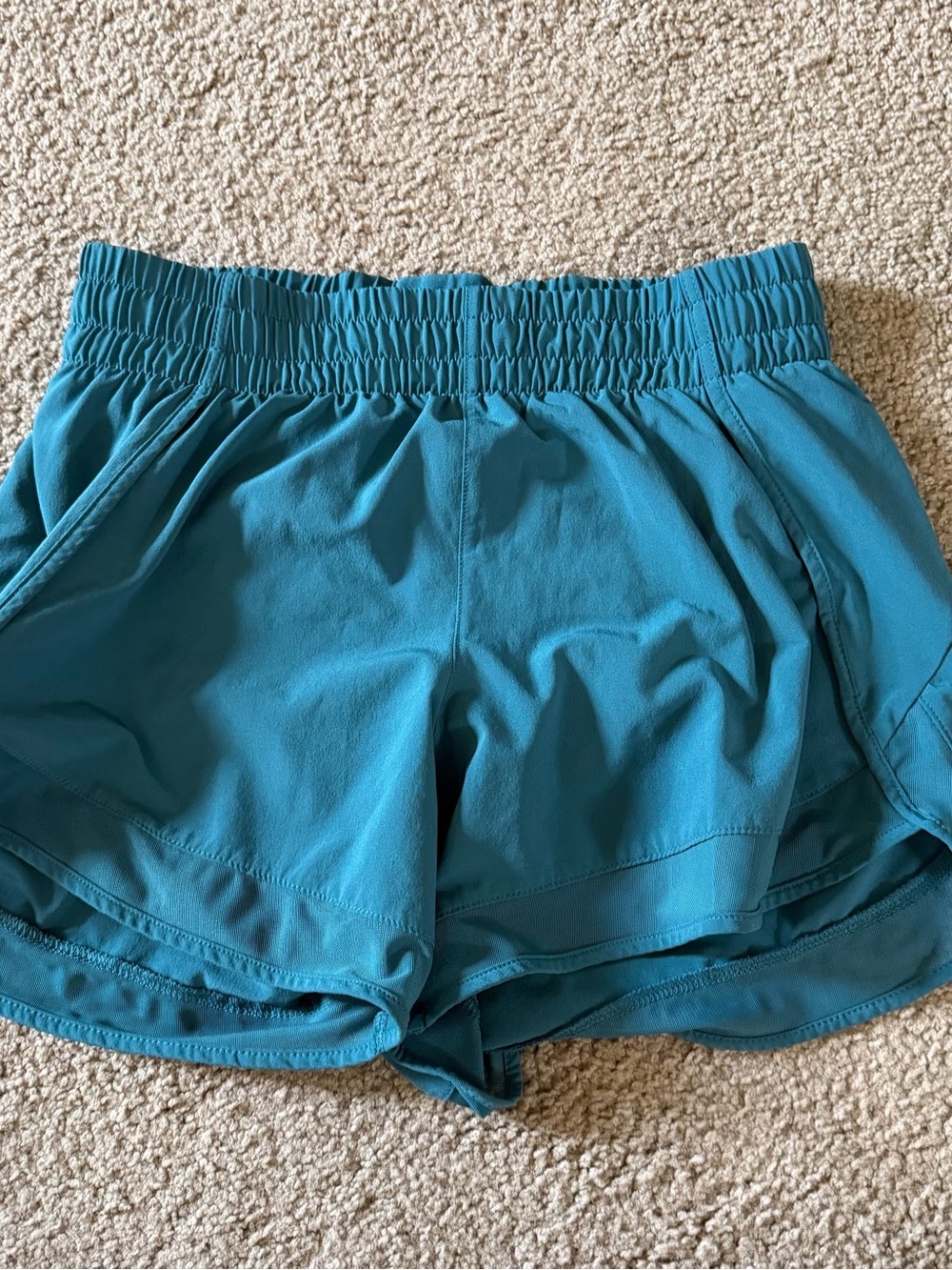 Athleta Teal Blue Athletic Shorts with Elastic Waist